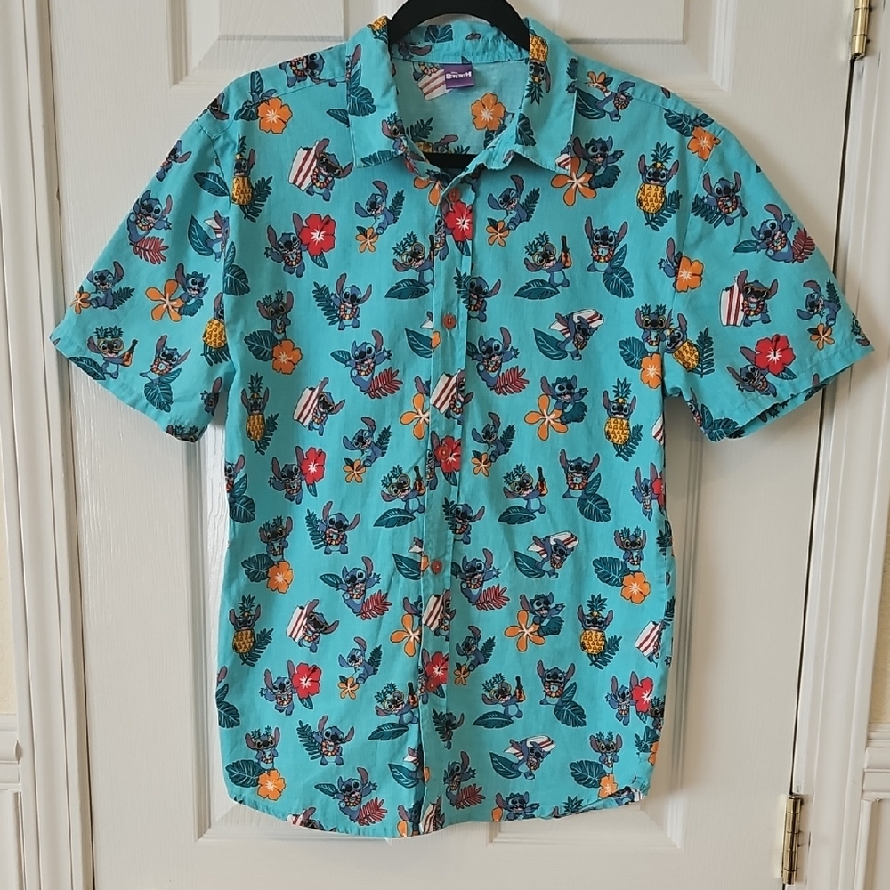 EUC Disney Stitch Hawaiin Shirt - Sz 18/20